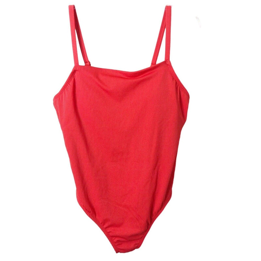 Kona Sol NWT Women's Ribbed Medium Coverage One Piece Swimsuit in Poinsettia L